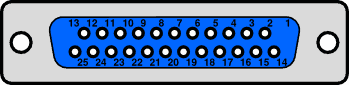 DB25-Buchse, blau