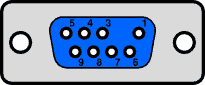 DB9-Buchse, blau