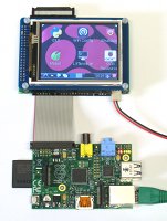 AdvaBoard RPi1 mit TFT-Display und Linux-Desktop